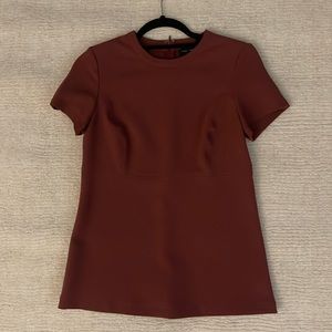 Aritzia burgundy short sleeve top